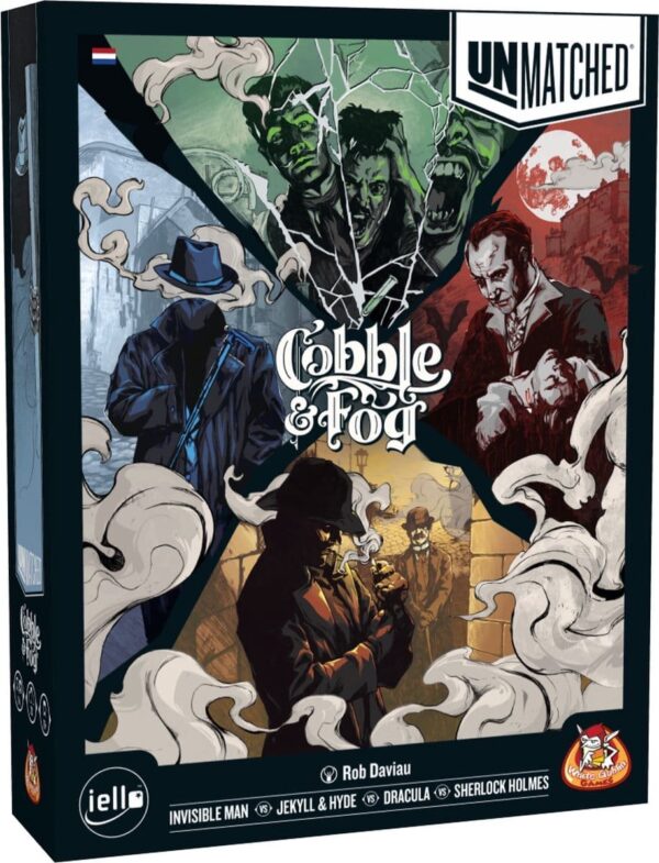 Unmatched: Cobble & Fog - bordspel White Goblin Games Sherlock Holmes, Dracula, Jekyll & Hyde, Invisible Man