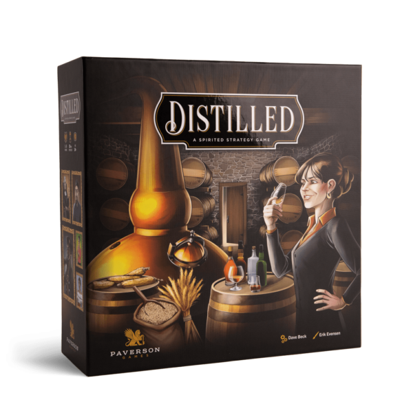 Distilled - bordspel Liberation Game Design, strategisch spel, sterke drank, distilleer maken,